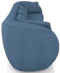 Sofá 2 Lugares 212cm Orgânico Pé Madeira Yume Linho Azul Z55 - Mpozena