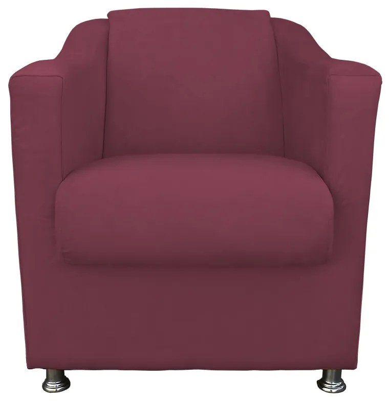 Poltrona Decorativa Cecilia Suede Bordô