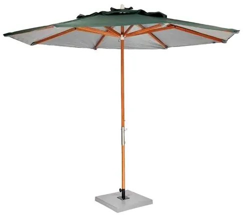 Ombrelone Leblon Verde Militar em Madeira 2,40 MT (LARG) Base 65x65 cm Central com Tecido Bagun - 44324 Sun House