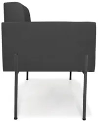 Poltrona Para Sala Pés Metálicos Preto Ana Sintético Preto - Ibiza