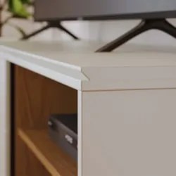Rack Bancada Para TV 60 Pol 160cm Diana Off White/Freijó C05 - Mpozena