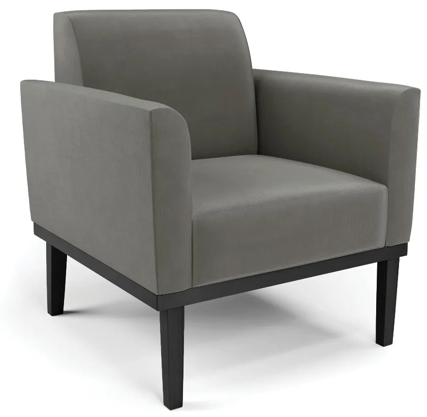 Sofá Namoradeira com Poltrona Base de Madeira Fixa Preto Marisa Suede  D03 - DRossi - Grafite