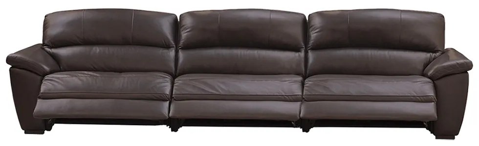 Sofá de Couro 3 lugares Elétrico 305 cm Zion M06 Cor Marrom 492 - ADJ DECOR