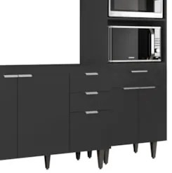 Armário de Cozinha CP02 Para Pia 120cm Pérola Z34 Preto - Mpozenat