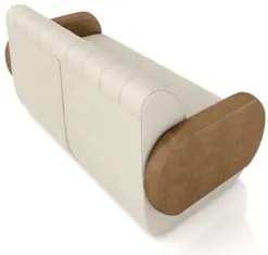 Sofá 2 Lugares 168cm Sala de Estar Munik Veludo Bege/Camel Z08 - Mpoze