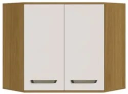 Armário Aéreo de Canto Oblíquo 80cm Rita Freijó/Off Acetinado Z44 - Mp