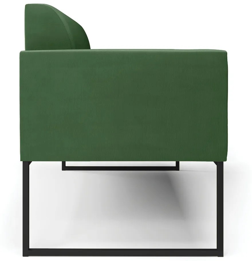 Sofá Namoradeira Base Industrial Preto Marisa Suede D03 - D'Rossi - Verde