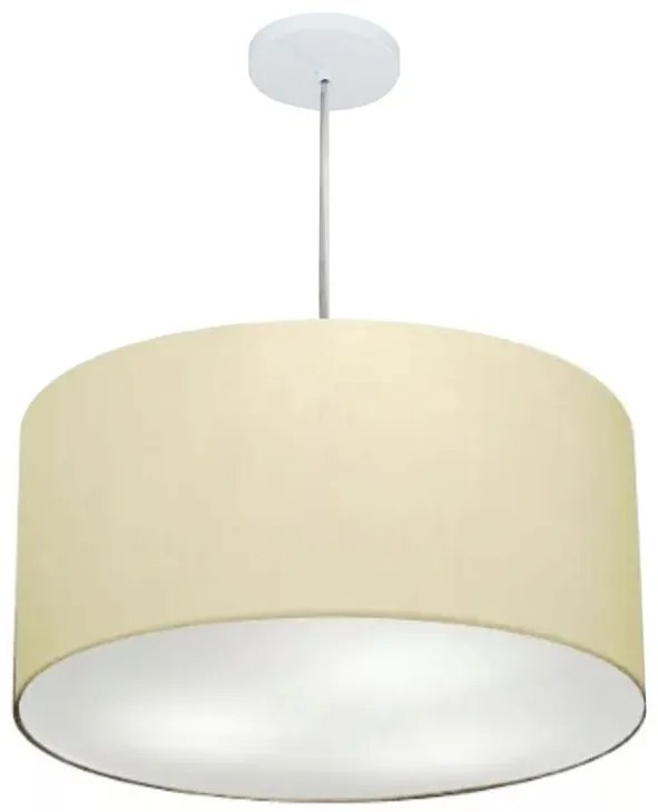 Lustre Pendente Cilíndrico Vivare Md-4215 Cúpula em Tecido 55x30cm - Bivolt