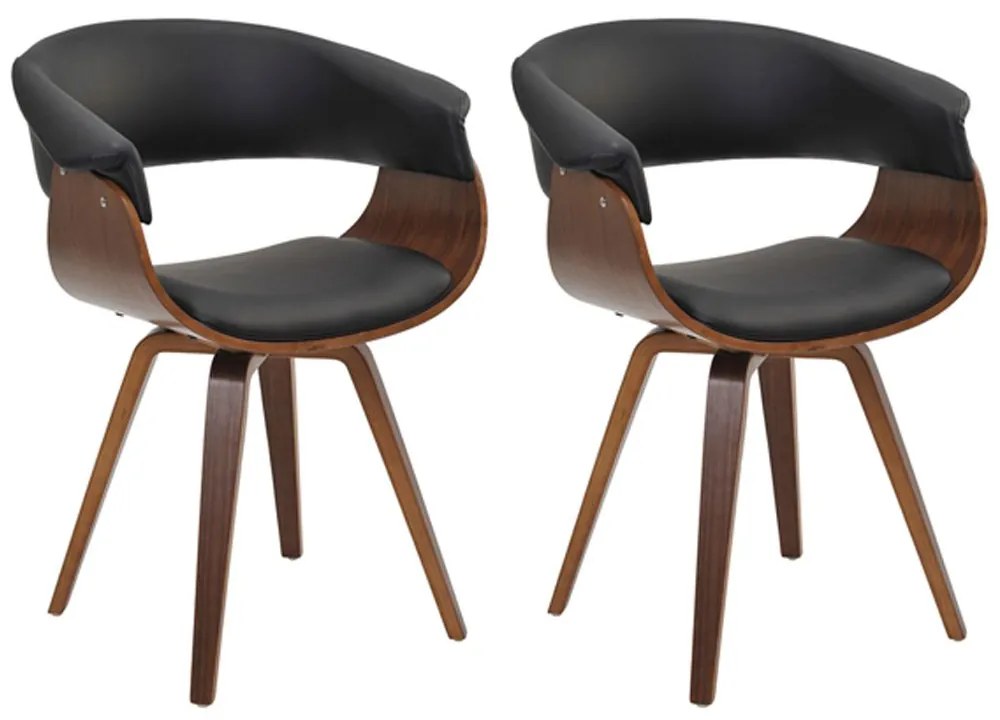 Kit 02 Cadeiras Giratória Decorativa para Sala de Jantar Ohana PU Preto G56 - Gran Belo