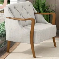 Kit 2 Poltronas Decorativas para Sala de Estar Capitonê Lapa Z32 Linho