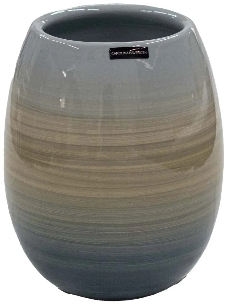 Vaso Aberto G decorativo em Cerâmica Carolina Haveroth – Borboleta Alto Brilho