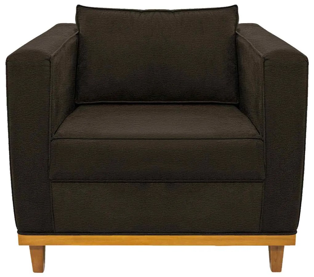Poltrona Decorativa Europa Corano Marrom ADJ Decor