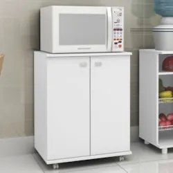 Balcão Cozinha 61cm com Rodízios BL3300 Branco - Tecno Mobili