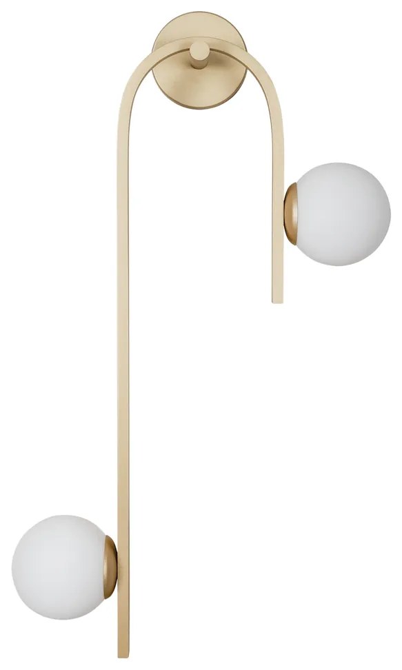 Arandela Dama 44X75X16,5Cm 2Xg9 / Globo Ø12Cm | Usina 16807/2 (AZO-F / CB-V - Azul Oceano Fosco / Cobre Brilho Escovado, FOSCO)
