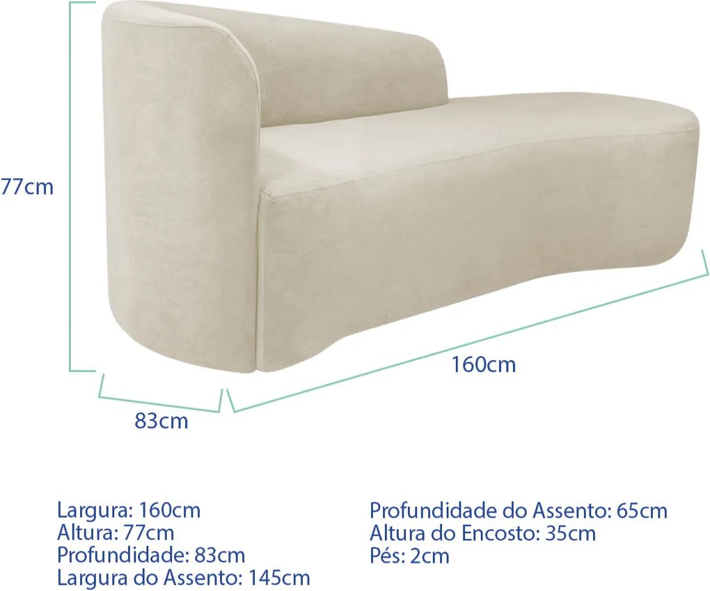 Kit Sofá Curvo França 160cm LD. e 2 Poltronas Luiza Max Conforto, Elegância e Design Moderno Bouclé