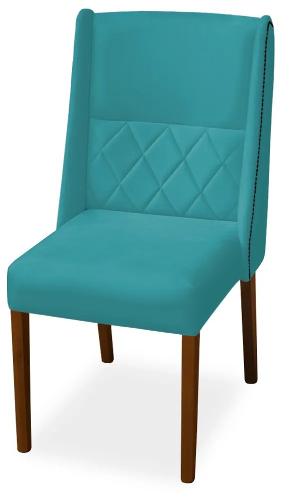 Cadeira de Jantar Lecce Veludo Azul Tiffany