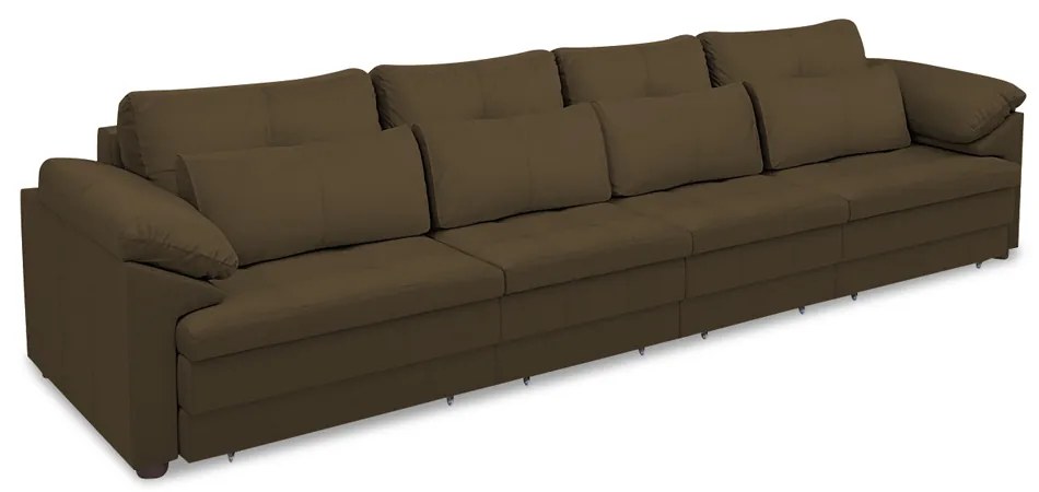 Sofá Retrátil Elétrico Sala de Estar Nolan Bipartido 379cm Conforto Premium em Couro Cappuccino G58 - Gran Belo