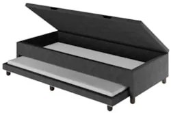 Bicama Box Baú Solteirão 96x203cm Samy S05 Veludo Preto - Mpozenato