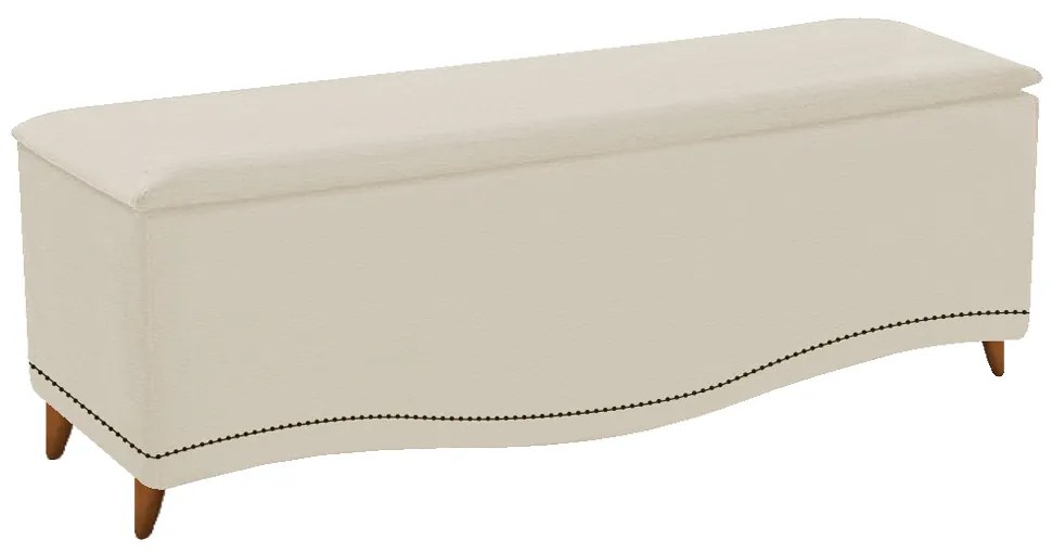 Calçadeira Estofada Yasmim 195 cm King Size Corano Bege - ADJ Decor