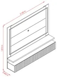 Painel Para TV Até 75 Pol. Com LED 2 Gavetas Gaia Calacata/Off White -