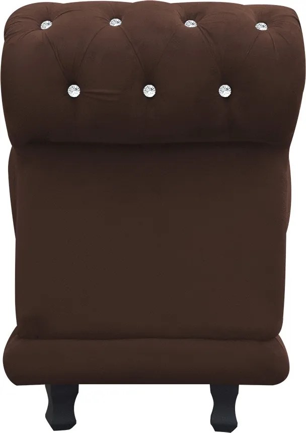 Recamier Barcelona Namoradeira Calçadeira Suede com Strass M11 - D'Rossi - Marrom