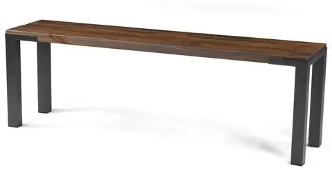 Banco Broadway Rustic Brown Base Aco Grafite 120cm - 39247 Sun House