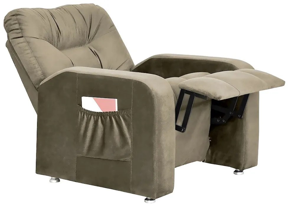 Poltrona do Papai Azera Mx7 Reclinável Suede Bege - Matrix - Bege