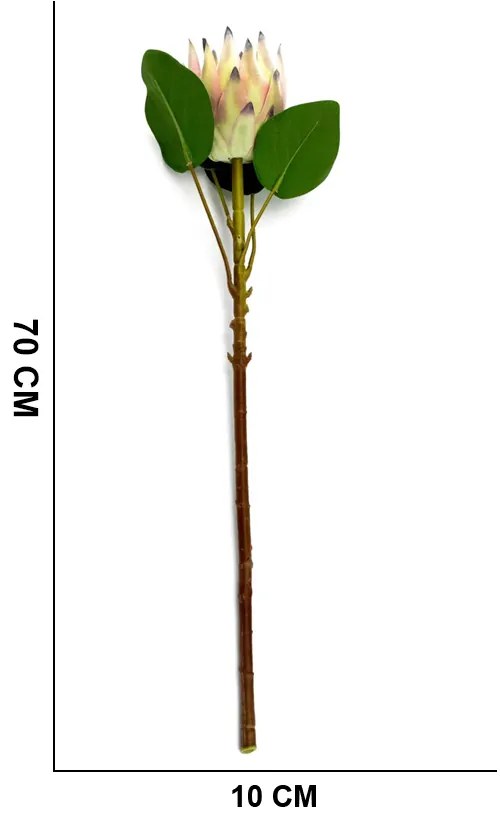 Haste de Flor Artificial Protea Frosted com Coat Salmão 70 cm F04 - D'Rossi
