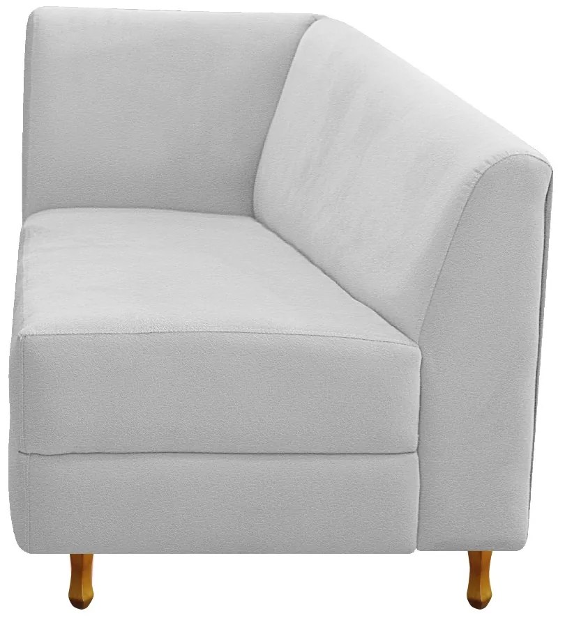 Recamier Valéria 140cm Lado Direito Corano Branco - ADJ Decor