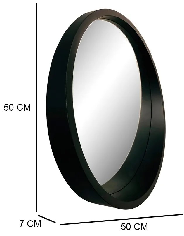 Espelho Decorativo Preto Niche 50x50x7 Cm - D'Rossi