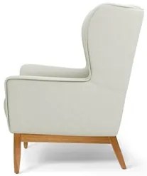Kit 2 Poltronas Decorativas Base Manu Madeira Milena C-26 Sintético Be