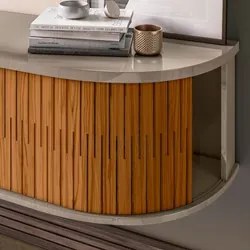 Painel para TV 75 Pol com Bancada Suspensa 208cm Ararati M01 Fendi/Nat