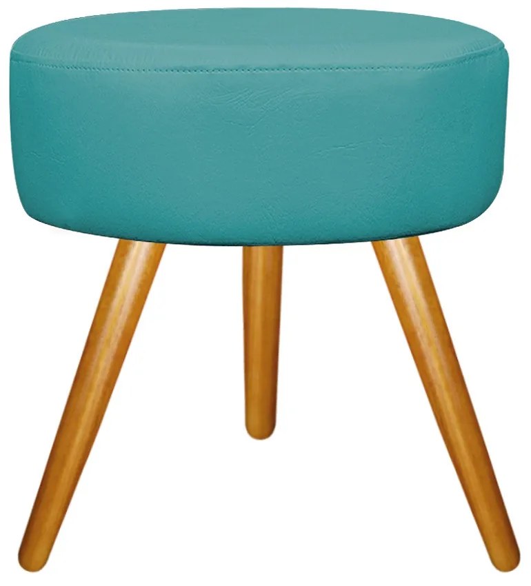 Kit 02 Puffs Sofia Palito Mel Suede Azul Turquesa - ADJ Decor