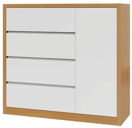 Cômoda Lyra 4 Gavetas 1 Porta Freijó e Off White 180cm - 77064 Sun House