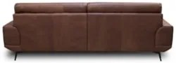 Sofá 3 Lugares Para Sala Living 216cm Niton L08 Couro Marrom - Mpozena