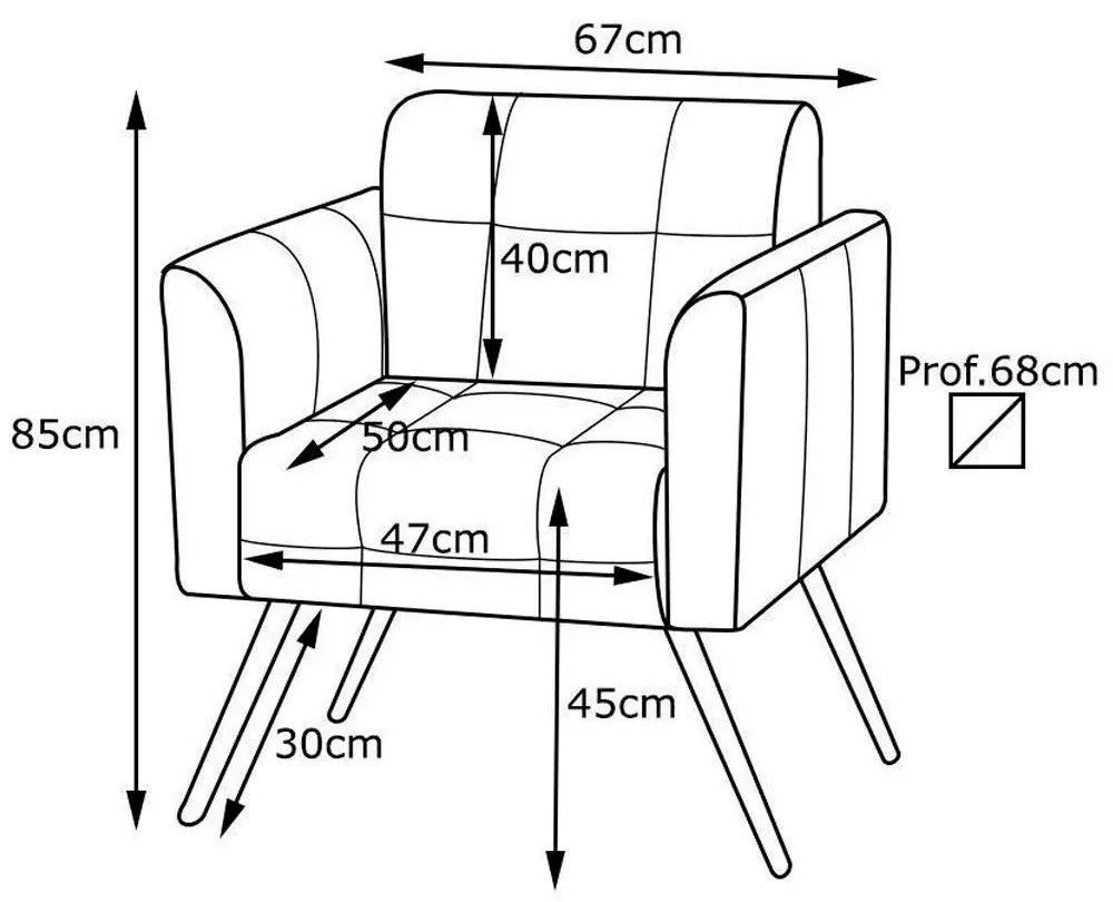 Kit 02 Poltronas Decorativas Sala de Estar Bia Couro Caramelo G58 - Gran Belo