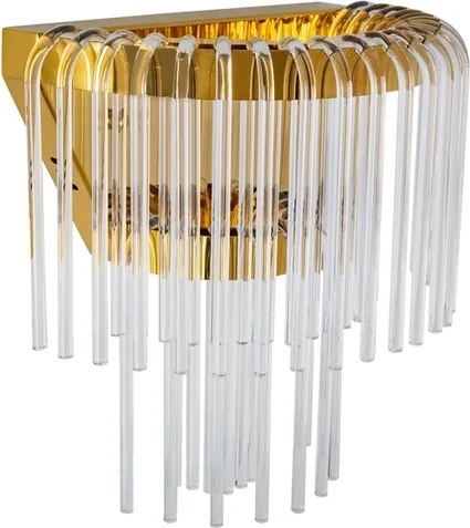 Arandela Led Aço Inox Dourado 25w 3000k Cascata
