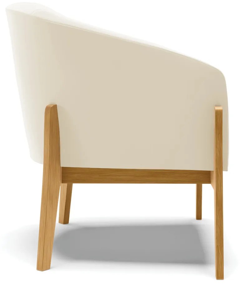 Poltrona Decorativa Base de Madeira kit 2 Stella Veludo D03 - D'Rossi - Bege