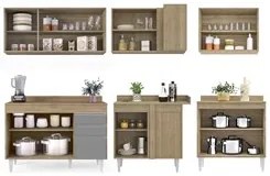 Armário de Cozinha Modulado de Canto 6 Peças CP29 Balcão com Tampo Cas