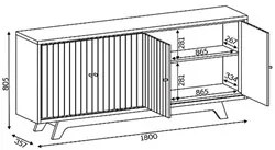 Balcão Buffet Aparador para Sala de Jantar Breeze D04 Creme - Mpozenat
