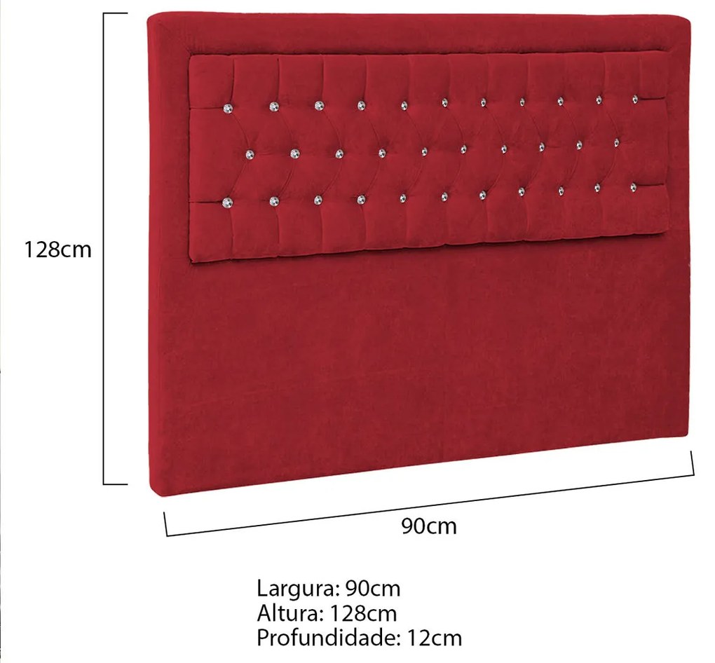 Cabeceira Solteiro Iasi P04 90 cm Suede - ADJ Decor