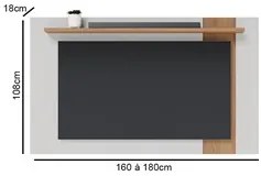 Painel para TV 70 Polegadas Extensível 180cm Amélie C05 Off White Matt