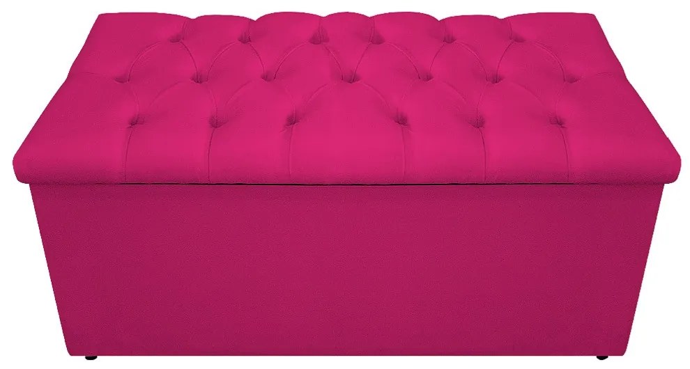 Recamier Baú Estofada Mel 90 cm Solteiro Com Capitonê  Suede Pink - ADJ Decor