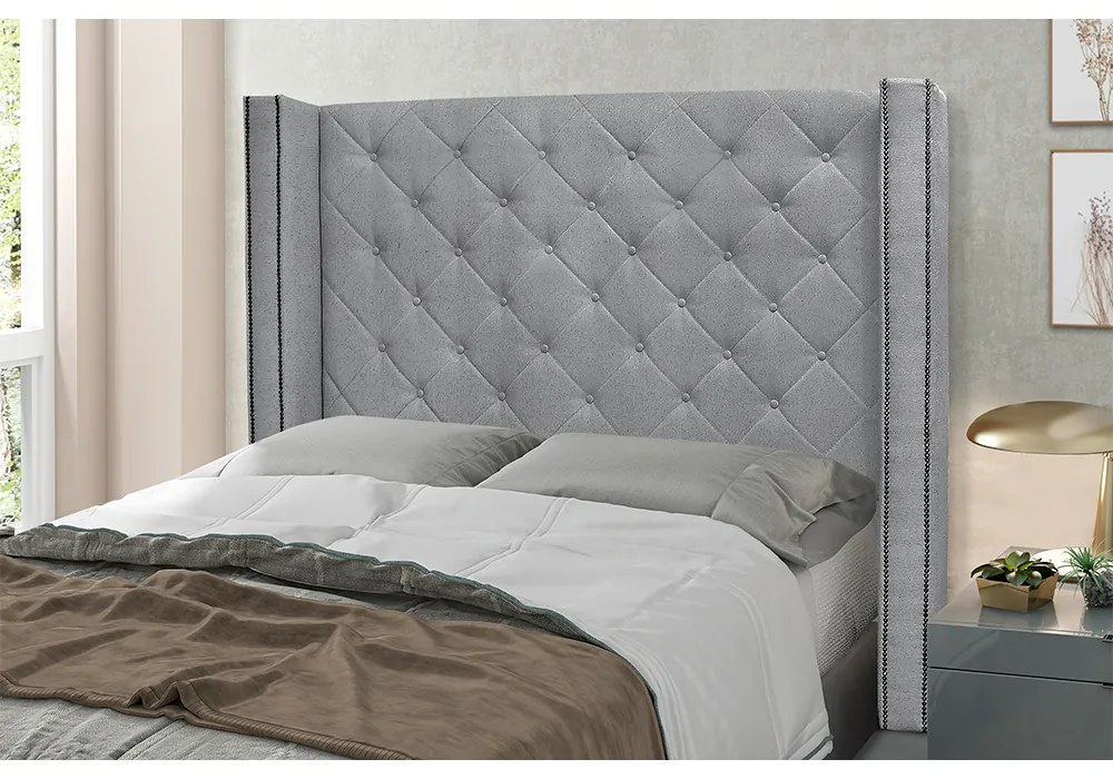 Cabeceira Cama Box King 195 cm Vicenza Linho S04 - D'Rossi - Cinza