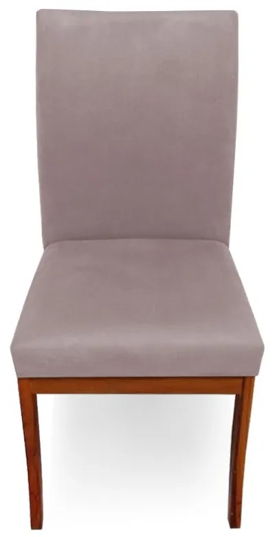 Conjunto 8 Cadeiras Raquel para Sala de Jantar Base de Eucalipto Suede Crepe