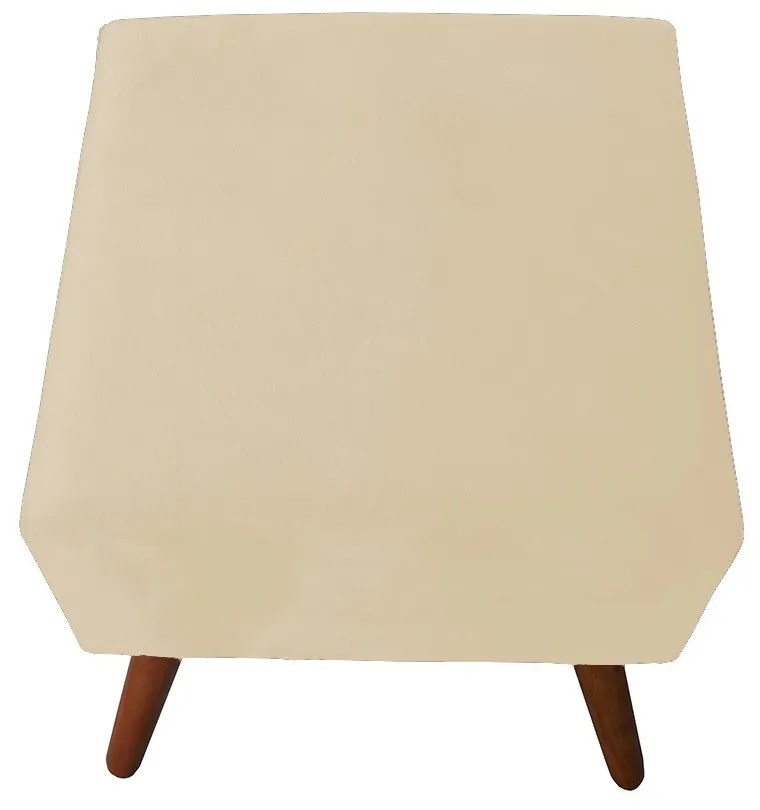 Kit Poltrona Gabi Pé Palito + Puff Quadrado Suede Bege Sala, quarto, amamentação