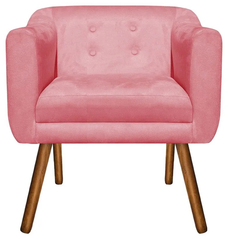 POLTRONA DECORATIVA JULIA SUEDE ROSE PES