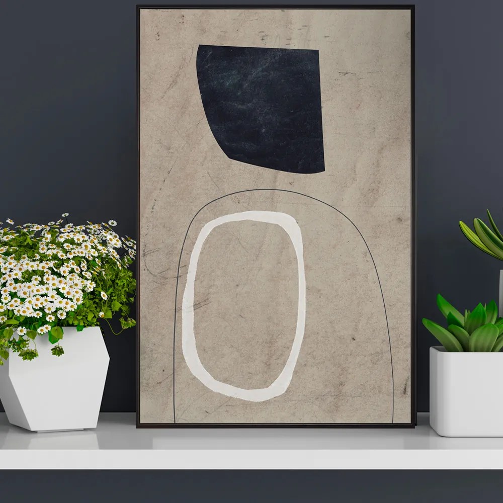 Quadro Decorativo em Canvas Branco e Cinza 60x90 cm - D'Rossi