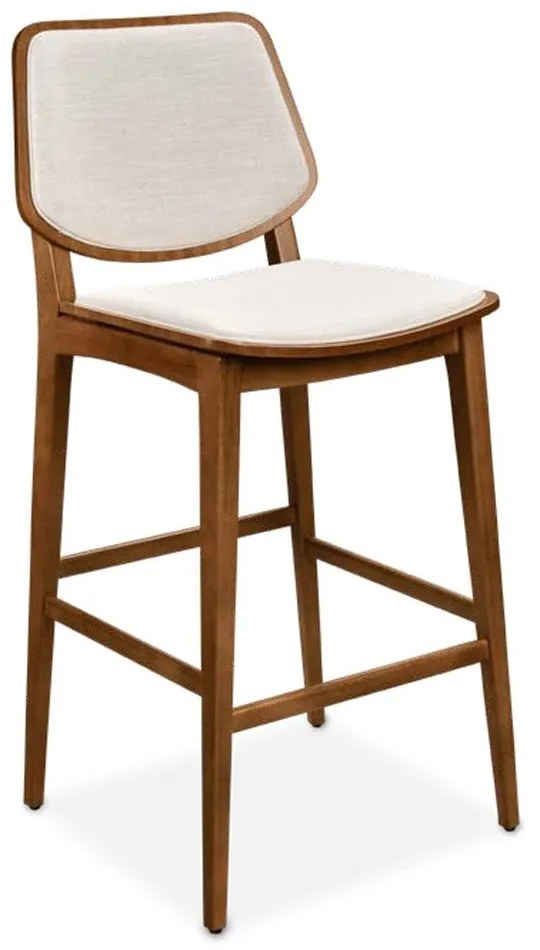 Banqueta Talita Estofada Encosto em Madeira com Estofado Estrutura Madeira Liptus Design Sustentável