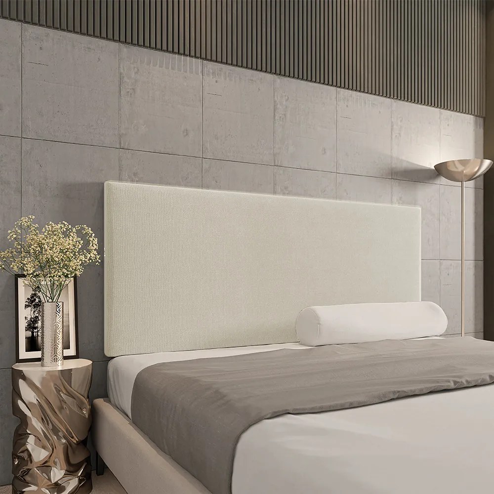 Cabeceira Painel Clean Para Cama Box Casal 140 cm Linho Grosso Bege A19 - D'Rossi